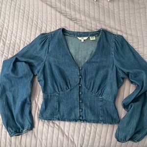 Levi denim V-neck button-down